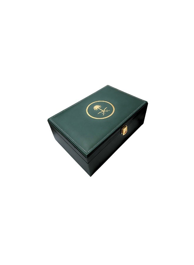 HASD-OUD Gift Box | Al-Diriyah Box | with Saudi Emblem | One Ounce of Maroki Oud + Quarter Tola of Luxury Mukhallat | Gift Bag - Image 4
