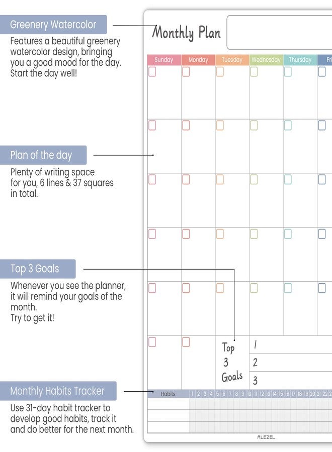 ALEZEL Dry Erase Calendar for Fridge Magnetic, Monthly Fridge Whiteboard Set - Vertical Magnetic Calendar for Refrigerator, Shopping List & to Do List White Board, 3 Markers + Eraser - Image 2
