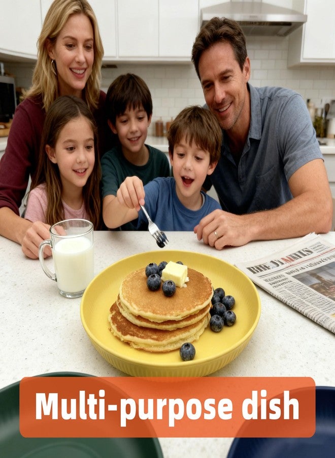JREEPEE 10 Inch Unbreakable Wheat Straw Plates,Kitchen children's plate set, an ideal alternative to plastic plates, suitable for camping and dinner use,reusable.（4 colors, 4-piece set） - Image 2