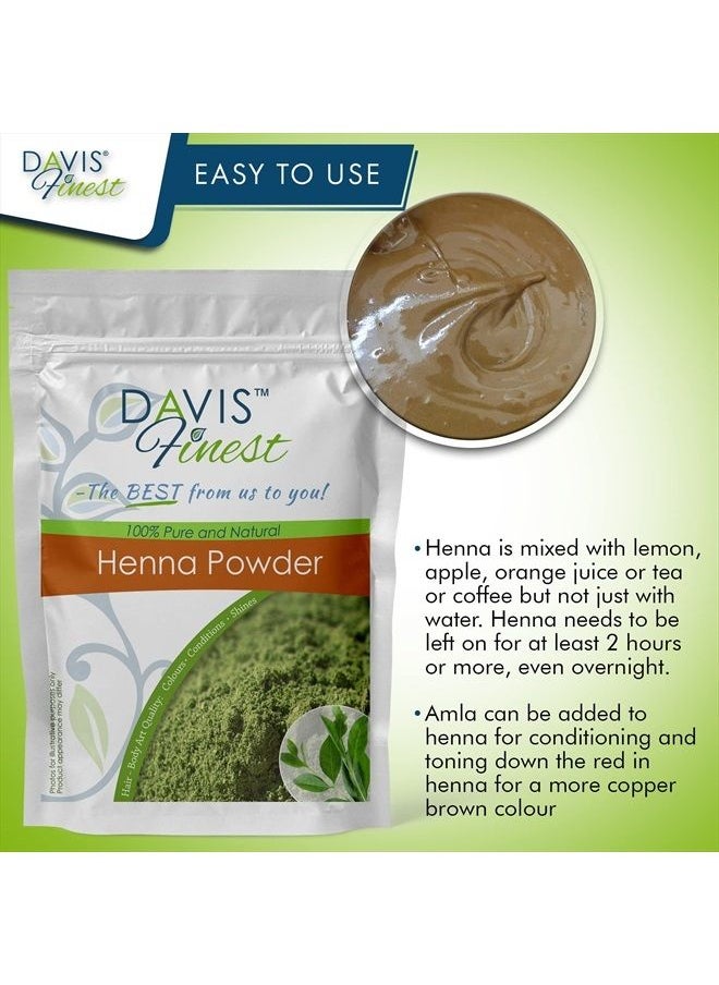 Davis Finest Henna Hair Dye Powder, Chemical-Free Hair Color for Gray Hair Coverage to Natural Copper/Reddish Brown Hair 200g  - Image 5
