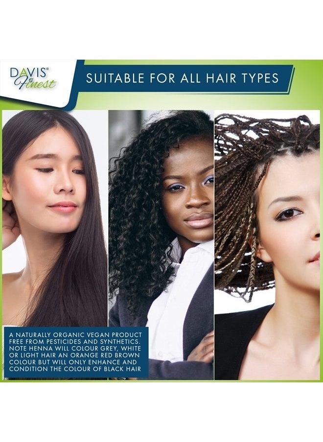 Davis Finest Henna Hair Dye Powder, Chemical-Free Hair Color for Gray Hair Coverage to Natural Copper/Reddish Brown Hair 200g  - Image 4