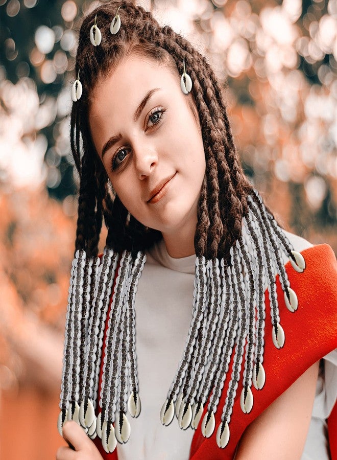 RechicGu 455 Pcs Locs Hair Jewelry Clear Beads Dreadlocks Accessories for Women Cornrow Braids Dreadlock Metal Clips Shell Pendant Charms Hair Decoration (Gold) - Image 4
