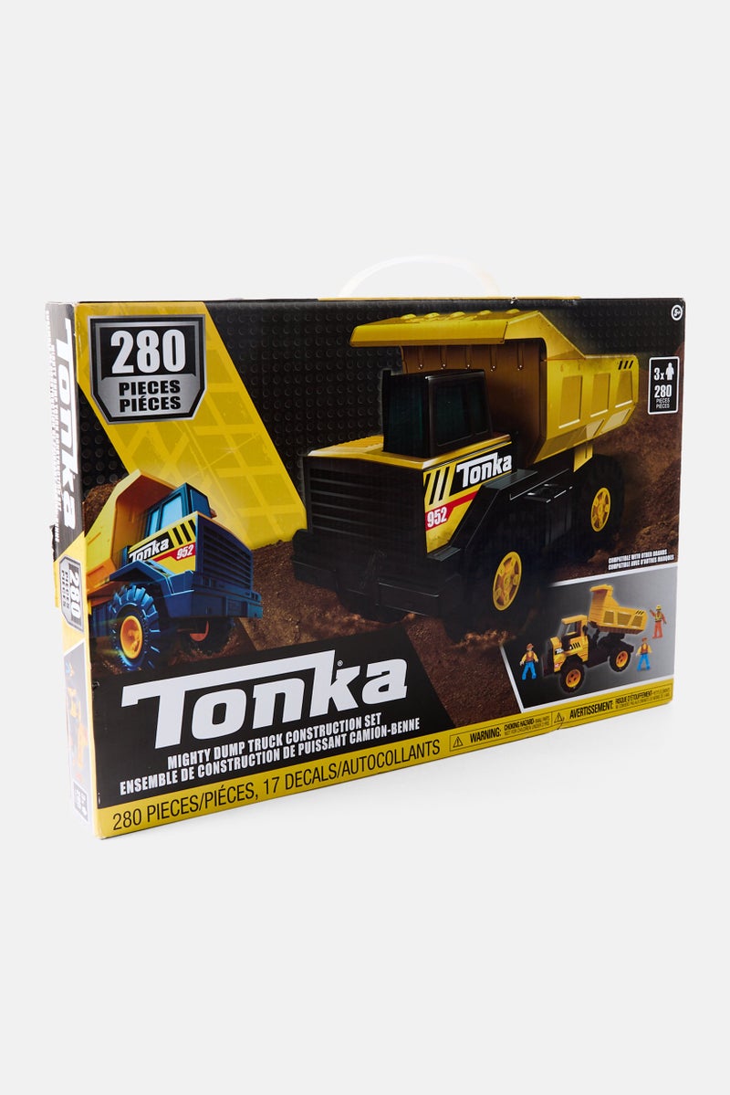 TONKA مجموعة شاحنة تفريغ قوية للبناء 280 قطعة، صفراء - Image 3