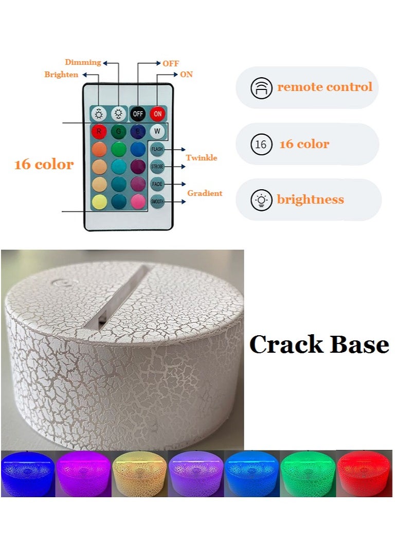 16-color 3D Night Light Naruto Shape LED Touch Remote Control Desk Lamp