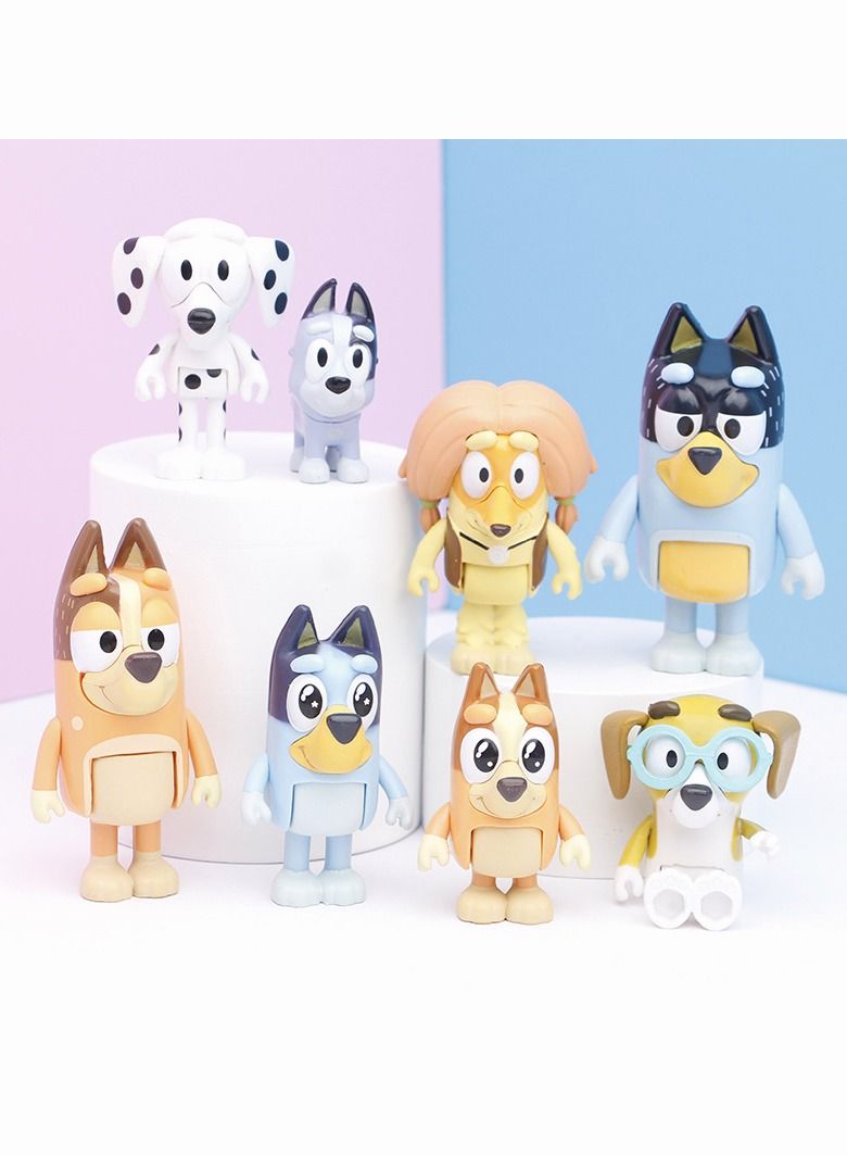 Sparklepals Bluey Family and Friends Set 8 pcs Action Figures 5-8cm - Image 1