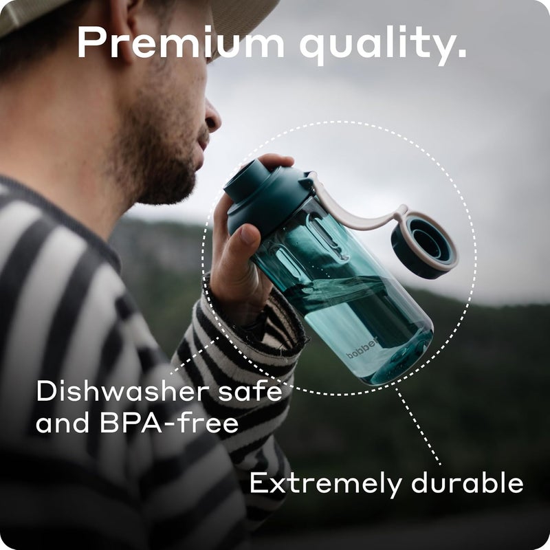 BOBBER 30 oz Tritan Water Bottle with Fruit Infuser - BPA Free Plastic Bottle with Leak-Proof Lid, Dishwasher Safe, Great for Gym & Outdoor (Deep Teal) - Image 5