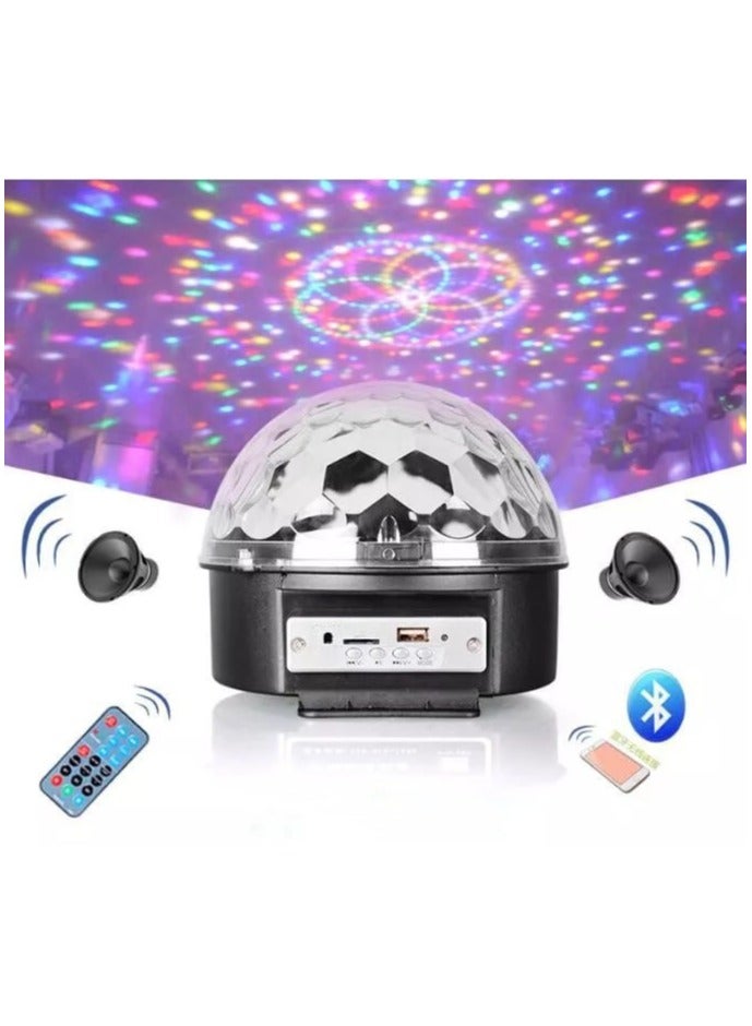 كرة سحرية كريستالية بمشغل ام بي 3، اضواء حفلات دي جيه وديسكو ببلوتوث متعدد الألوان للديكور و زينة رمضان - Image 1