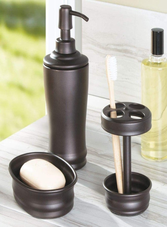 InterDesign iDesign Metal Toothbrush Holder - Bathroom Cup for Bathroom Organization, The Olivia Collection - 3.25" x 3.25" x 5", Bronze - Image 5