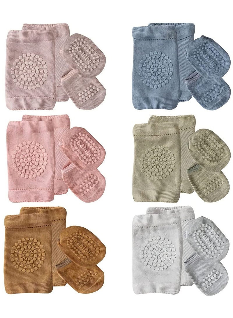 Baby Knee Pads, Anti-slip Foot Socks, Anti-Slip Baby Crawling Knee Pads, Adjustable Elastic Baby Knee Protectors Leg Warmers Elbow Pads with Eco-friendly Rubber for Toddler Infants Kids - Image 1
