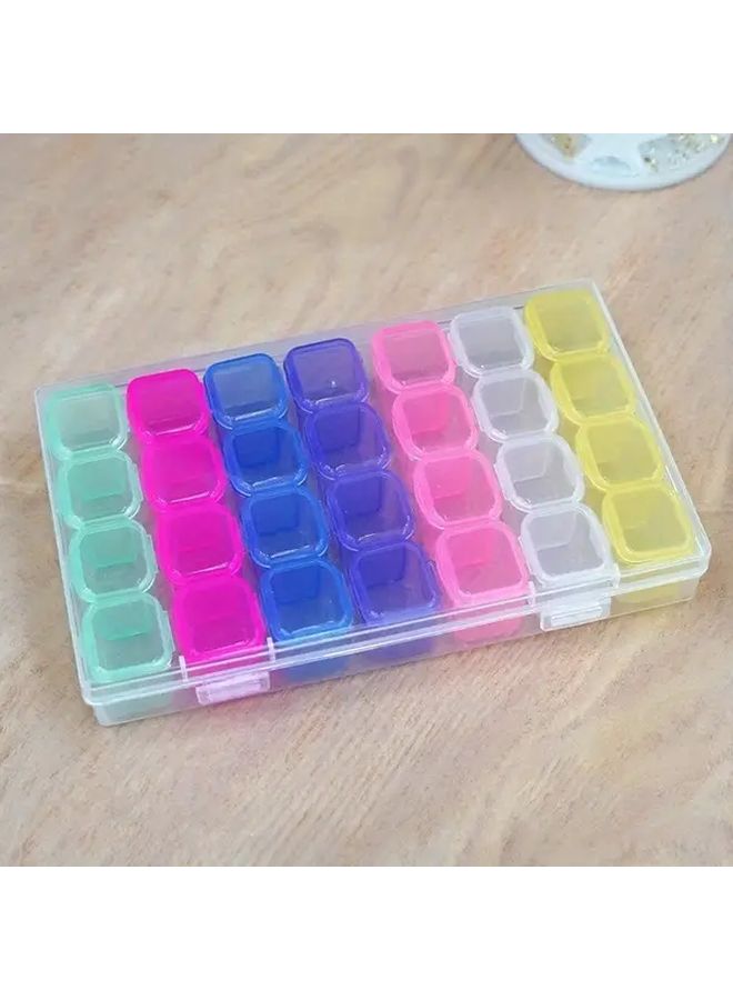 Purple 28 Compartment Adjustable Jewelry Organizer Box For Beads Crafts Storage - Image 5