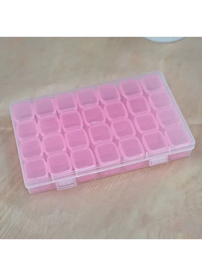 Purple 28 Compartment Adjustable Jewelry Organizer Box For Beads Crafts Storage - Image 4