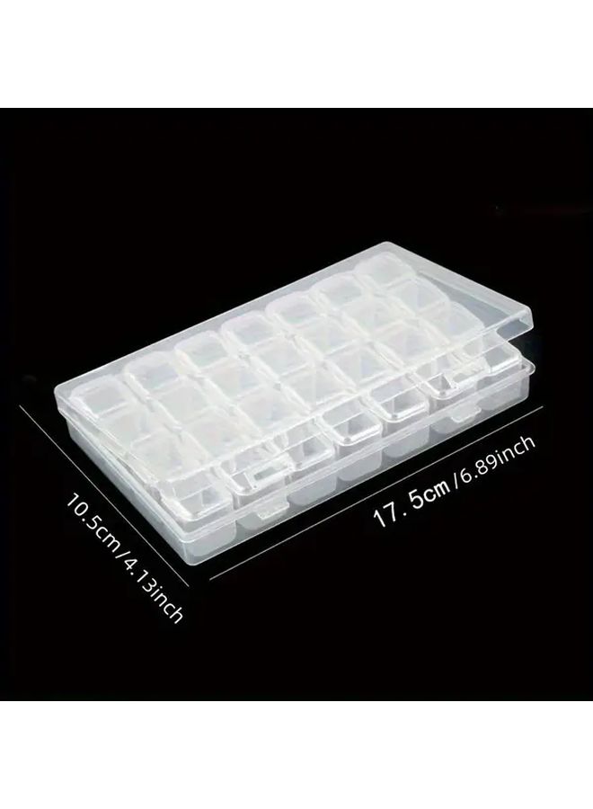 Purple 28 Compartment Adjustable Jewelry Organizer Box For Beads Crafts Storage - Image 3