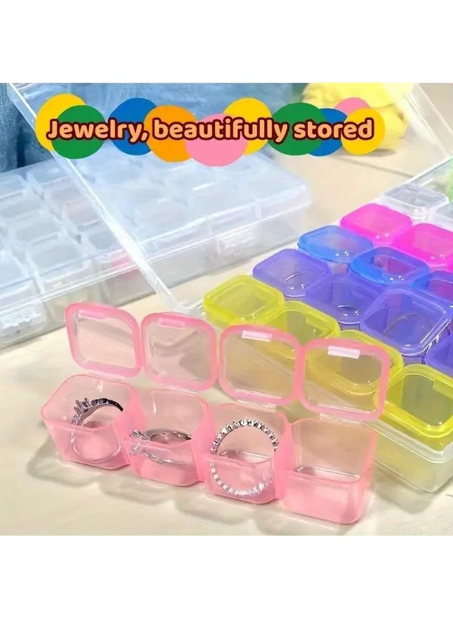 Purple 28 Compartment Adjustable Jewelry Organizer Box For Beads Crafts Storage - Image 2