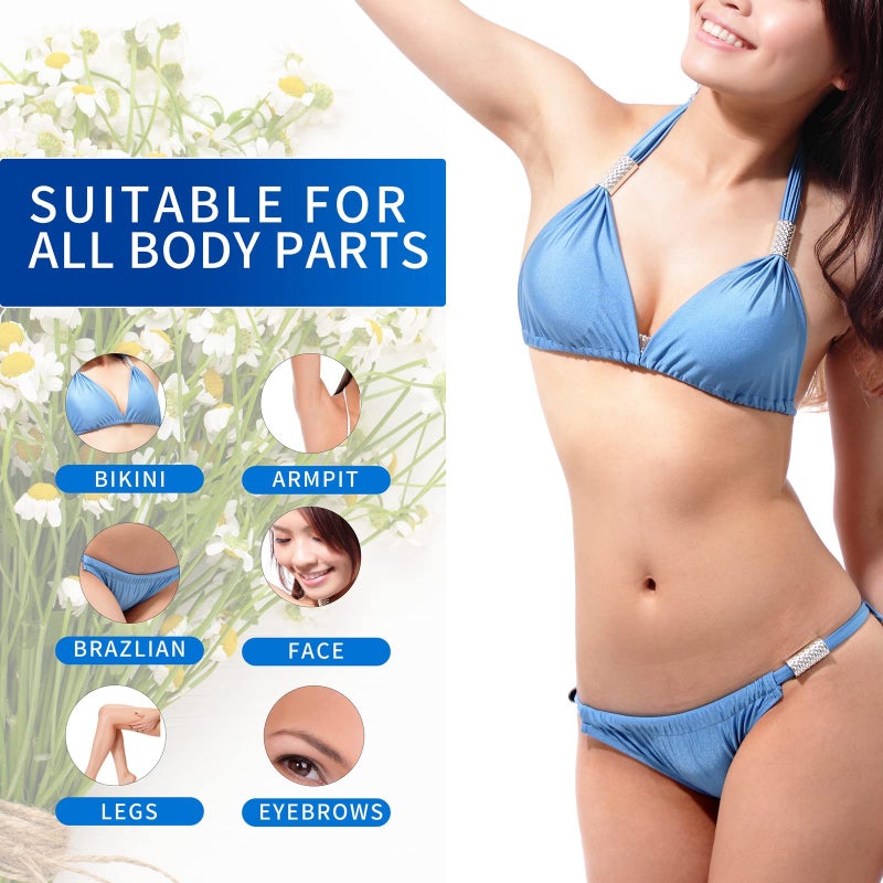 Charmonic 2.5 lb/1100g Wax Beads, Hard Wax Kit with 2 Wax Treatment Oils, Hard Wax Beads for Legs Underarm Face Bikini, and Brazilian Hair Remover, Women and Men Hair Removal Wax Beans Include 50 Waxing Sticks - Image 4