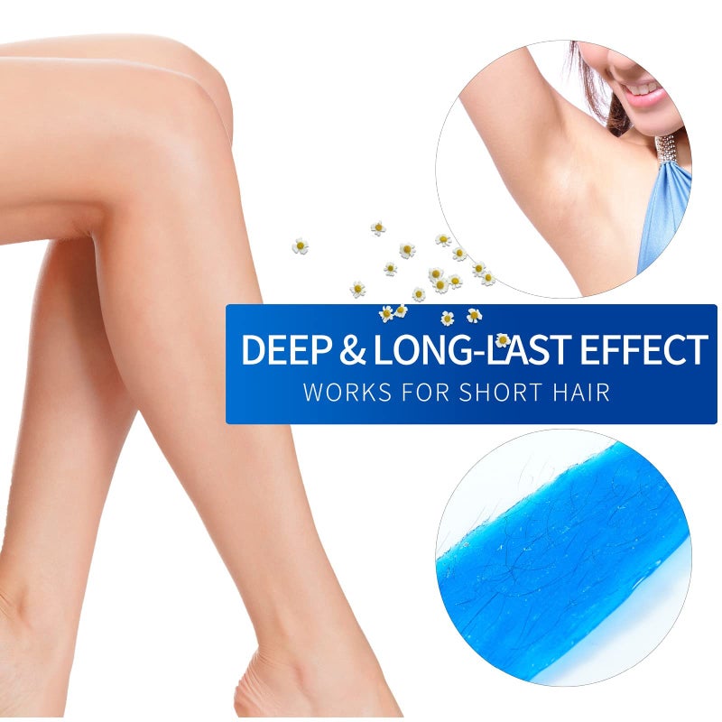 Charmonic 2.5 lb/1100g Wax Beads, Hard Wax Kit with 2 Wax Treatment Oils, Hard Wax Beads for Legs Underarm Face Bikini, and Brazilian Hair Remover, Women and Men Hair Removal Wax Beans Include 50 Waxing Sticks - Image 5