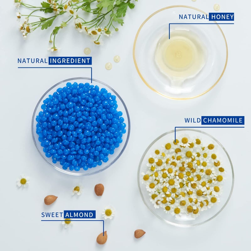 Charmonic 2.5 lb/1100g Wax Beads, Hard Wax Kit with 2 Wax Treatment Oils, Hard Wax Beads for Legs Underarm Face Bikini, and Brazilian Hair Remover, Women and Men Hair Removal Wax Beans Include 50 Waxing Sticks - Image 2