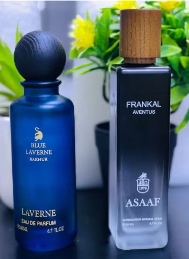 asaaf frankal aventus 200ml and blue laverne bakhur 200ml edp
