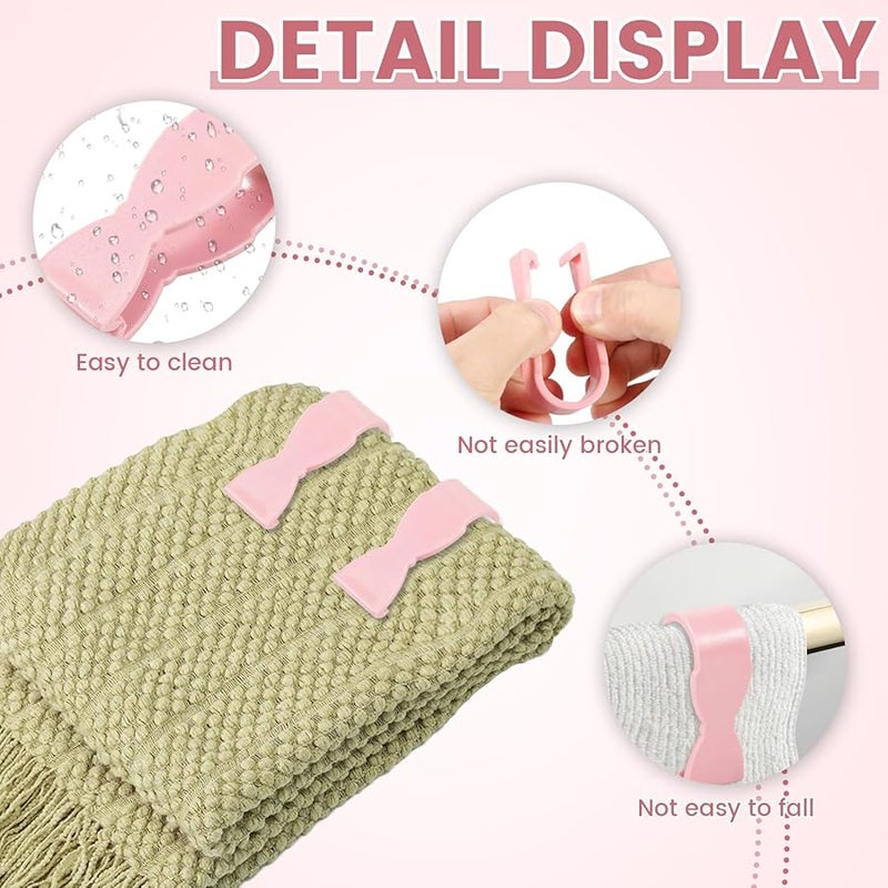 Pink Reusable Plastic Towel Clips Set Of 30 Inverted Tooth Clamps For Home - Image 5