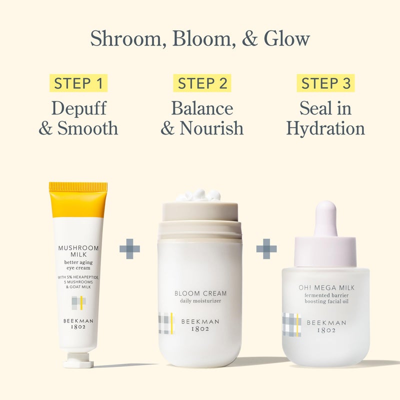 Beekman 1802 Mushroom Goat Milk Eye Cream - Clinically Proven Anti-Aging Eye Treatment for Under-Eye Circles & Fine Lines - With Hexapeptide and Snow Mushrooms - Fragrance-Free, Cruelty-Free - Image 5