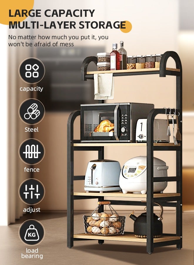 Ammar Space Kitchen Storage Rack 4 Tier Coffee Corner Shelf Kitchen Bakers Rack Home Cabinet Cupboard Organizer Microwave Stand for Living Room And Kitchen Easy Assembly Kitchen Storage Organization - Image 3
