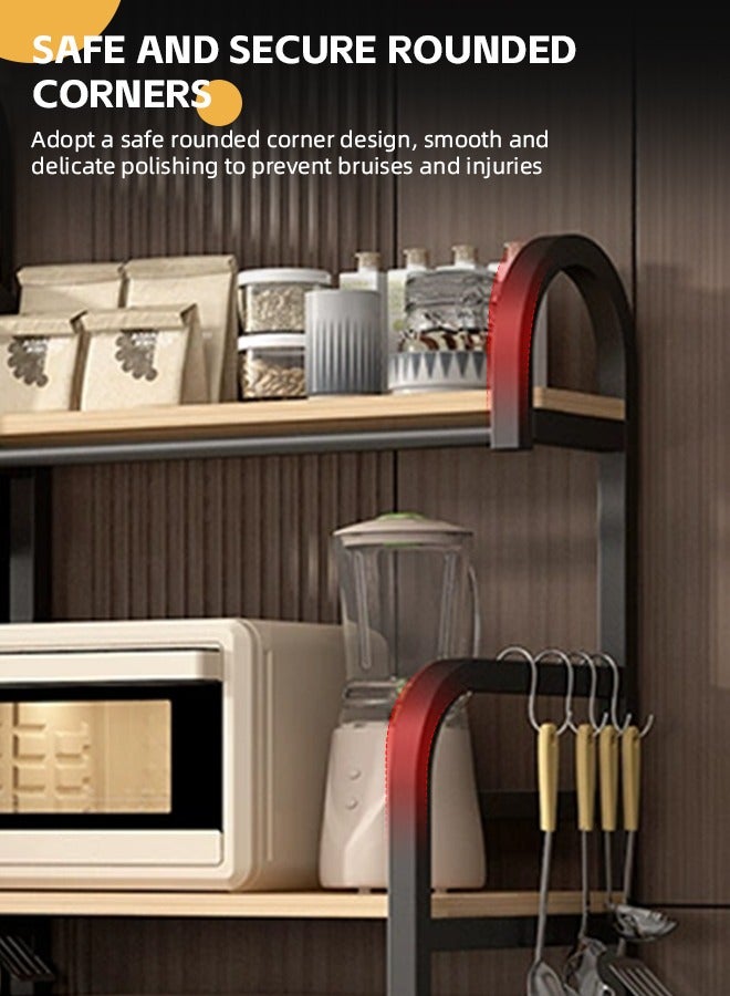 Ammar Space Kitchen Storage Rack 4 Tier Coffee Corner Shelf Kitchen Bakers Rack Home Cabinet Cupboard Organizer Microwave Stand for Living Room And Kitchen Easy Assembly Kitchen Storage Organization - Image 4