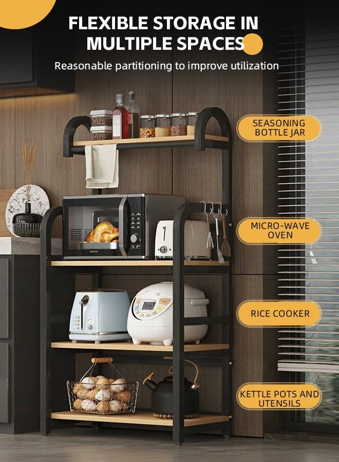 Ammar Space Kitchen Storage Rack 4 Tier Coffee Corner Shelf Kitchen Bakers Rack Home Cabinet Cupboard Organizer Microwave Stand for Living Room And Kitchen Easy Assembly Kitchen Storage Organization - Image 5