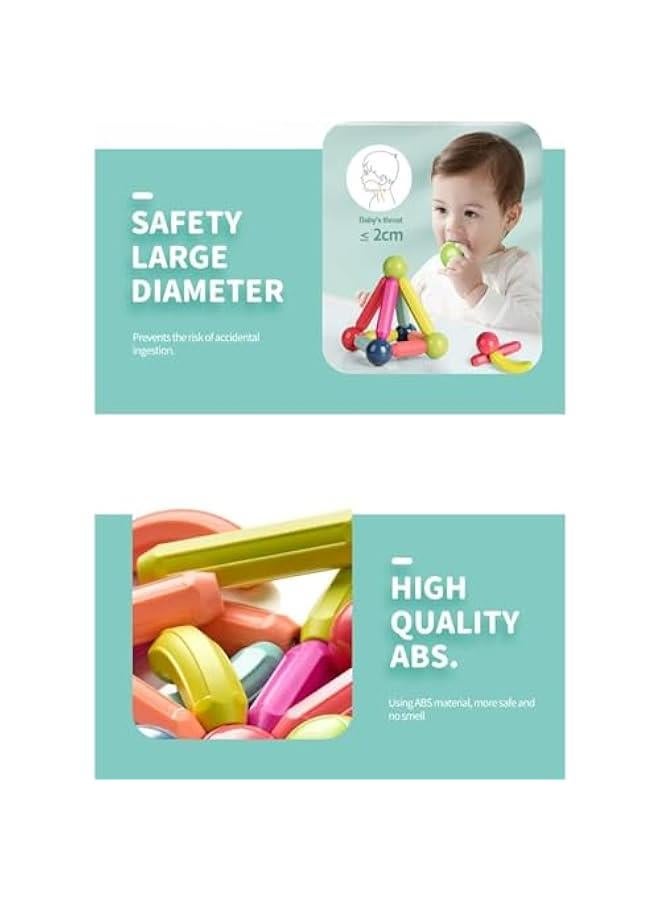 42 Pcs Magnetic Balls and Rods Set, Magnetic Building Set, Magnetic Balls and Sticks - Featuring Safe, Extra-Strong, Montessori Toys STEM Stacking Toys for Boys  Girls 3+ - Image 5