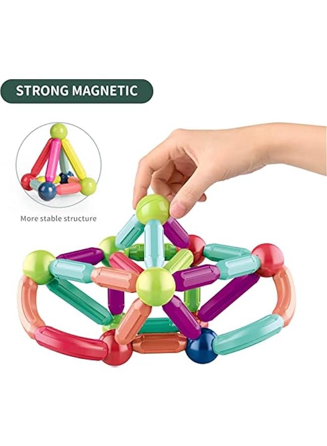 42 Pcs Magnetic Balls and Rods Set, Magnetic Building Set, Magnetic Balls and Sticks - Featuring Safe, Extra-Strong, Montessori Toys STEM Stacking Toys for Boys  Girls 3+ - Image 3