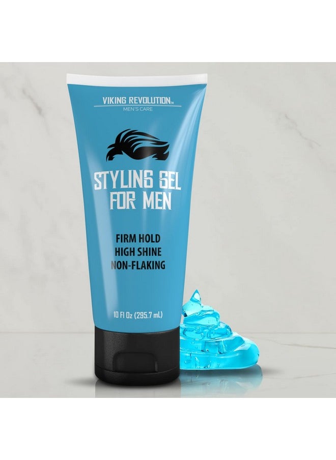 Viking Revolution Hair Gel for Men Strong Hold - Mens Hair Gel Extra Strength - Styling Gel for Hair Clear Hair Gel - Firm Hold Gel Hair High Shine Non-Flaking Curly Hair Gel (10oz)  - Image 5