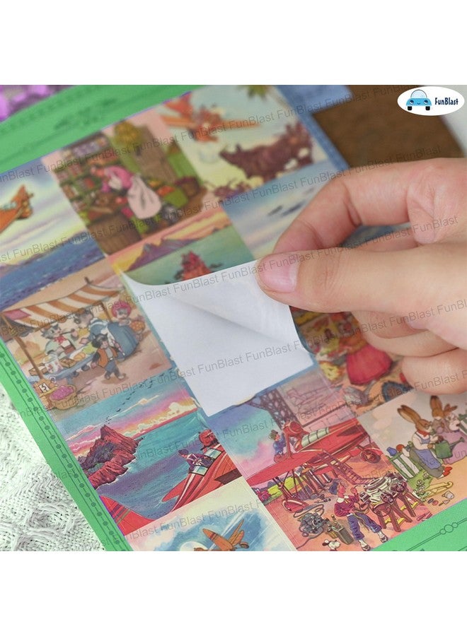 فنبلاست مجموعة ملصقات FunBlast Kawaii - 20 ورقة، أكثر من 200 ملصق ذاتي اللصق، ملصقات قلعة قديمة عتيقة، ملصقات زخرفية لطيفة لسجلات القصاصات، مجموعة ملصقات على الطراز الياباني (أخضر) - Image 2