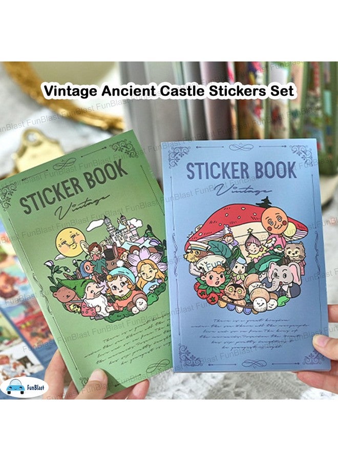 فنبلاست مجموعة ملصقات FunBlast Kawaii - 20 ورقة، أكثر من 200 ملصق ذاتي اللصق، ملصقات قلعة قديمة عتيقة، ملصقات زخرفية لطيفة لسجلات القصاصات، مجموعة ملصقات على الطراز الياباني (أخضر) - Image 5