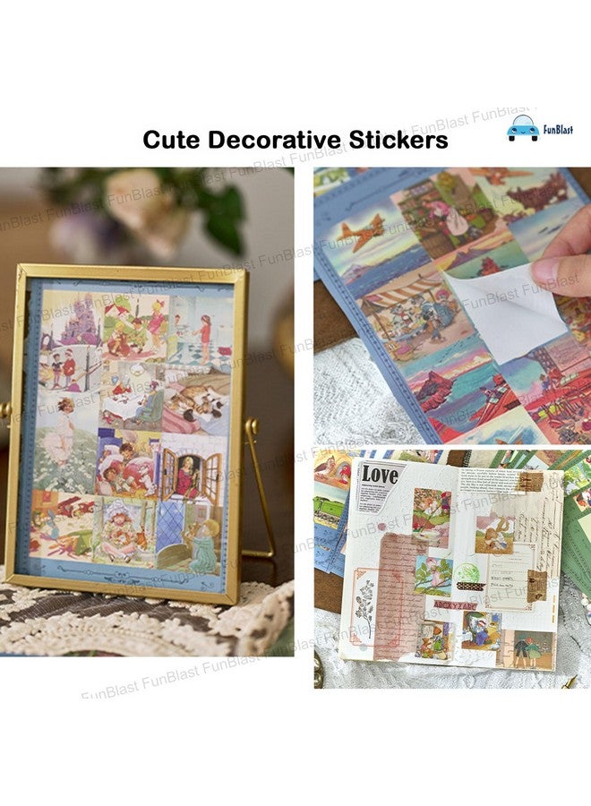 فنبلاست مجموعة ملصقات FunBlast Kawaii - 20 ورقة، أكثر من 200 ملصق ذاتي اللصق، ملصقات قلعة قديمة عتيقة، ملصقات زخرفية لطيفة لسجلات القصاصات، مجموعة ملصقات على الطراز الياباني (أخضر) - Image 4