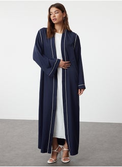 trendyol Navy Blue Piping Detailed Woven Abaya TCTSS24KF00042  - Image 2