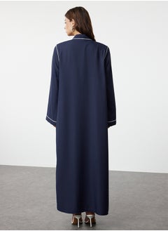 trendyol Navy Blue Piping Detailed Woven Abaya TCTSS24KF00042  - Image 5