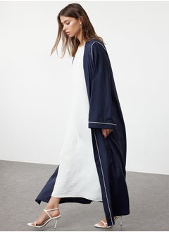 trendyol Navy Blue Piping Detailed Woven Abaya TCTSS24KF00042  - Image 1