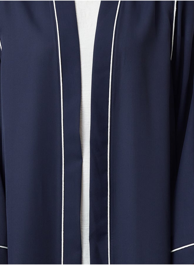 trendyol - Navy Blue Piping Detailed Woven Abaya TCTSS24KF00042 - Image 1