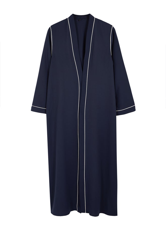 trendyol - Navy Blue Piping Detailed Woven Abaya TCTSS24KF00042 - Image 1