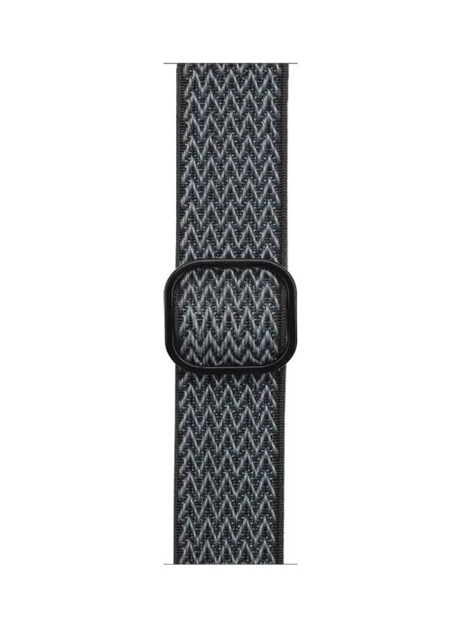 NIBEMINENT Wave Texture Nylon Replacement Watchbands For Apple Watch Series 1/2/3/4/5/6/7/SE 42-44-45mm Storm Grey - Image 1
