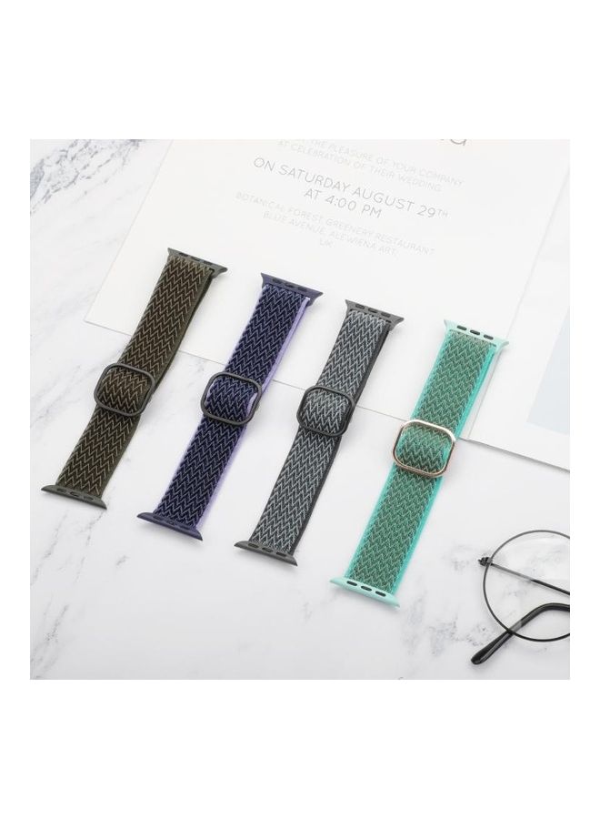 NIBEMINENT Wave Texture Nylon Replacement Watchbands For Apple Watch Series 1/2/3/4/5/6/7/SE 42-44-45mm Storm Grey - Image 5