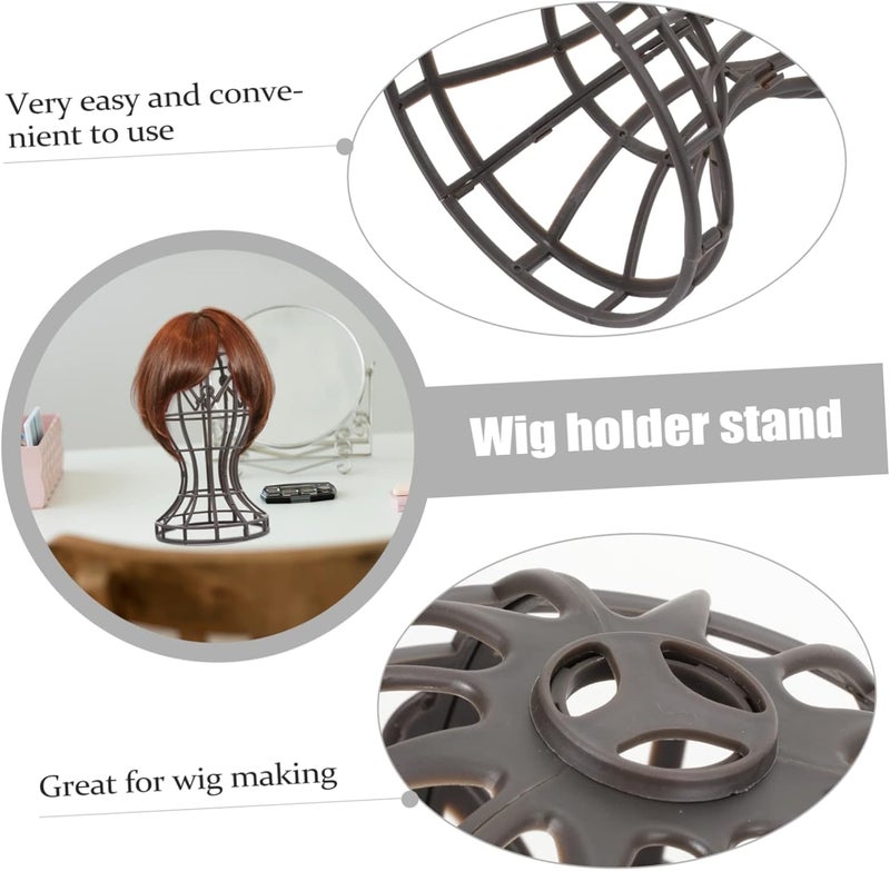 2Pcs Wig Holder Stand for Displaying Wigs and Hats Wig Head Holder for Home Salon and Travel Use Smooth Surface for Styling and Use - Image 4