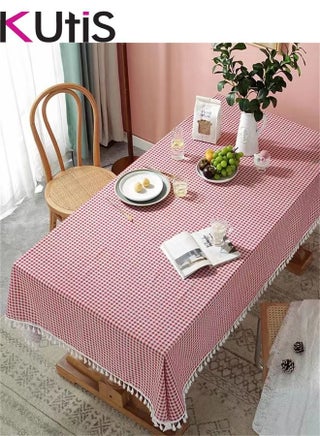 Cotton Linen Table Runner Plaid Stripes Tassel 200x140 CM - pzsku/ZDA7949854401CA29C53CZ/45/_/1646128272/d1e9d384-8f19-43e0-94cb-574dc15e2595