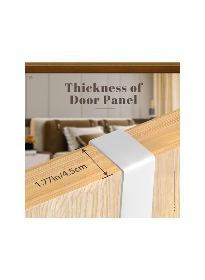 The Bros Over Door Hanger, Bamboo Over Door Hooks with 6 Hooks, Heavy Duty Door Hangers, with Rubber Prevent Scratches for Living Room, Bathroom, Bedroom, Kitchen Hanging Clothes, Towels, Hats, Bags (White) - Image 3