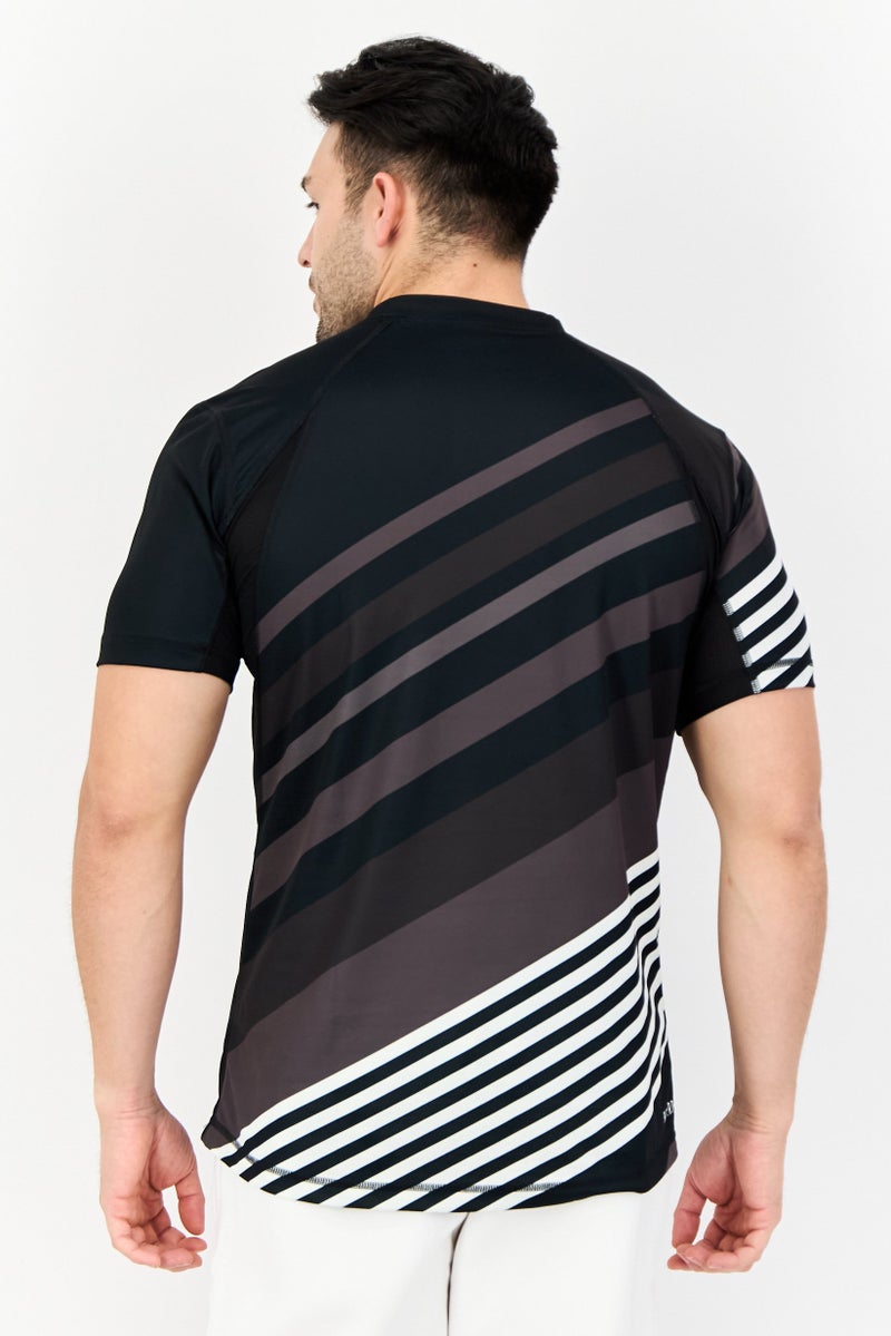 Adidas Men Slim Fit Short Sleeves Training Jersey Shirt, Black  - Image 3