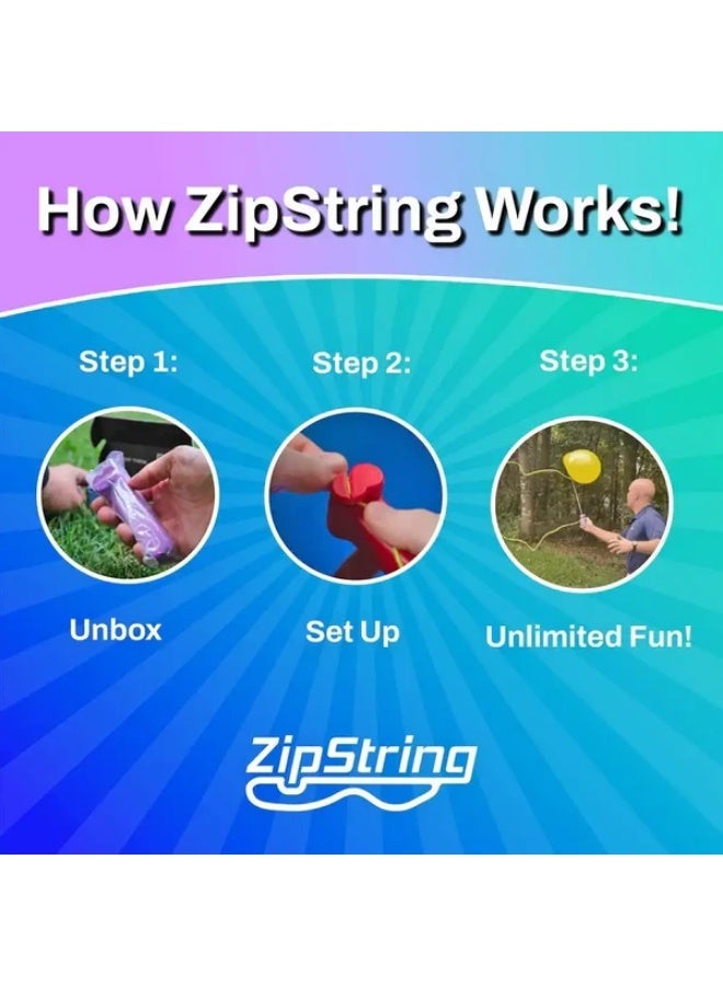 ZipString Interactive Skill Toy for Kids & Adults, Anti-Gravity String Trick Game, STEM Learning Toy, 3 Strings Included, Purple - Image 3