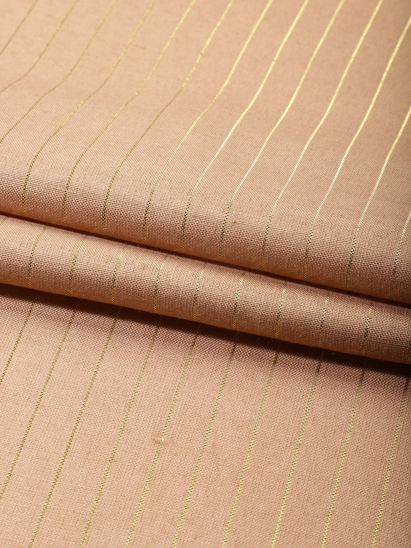 أيه كيه إس Dusty Rose Fabric with Gold Pinstripes