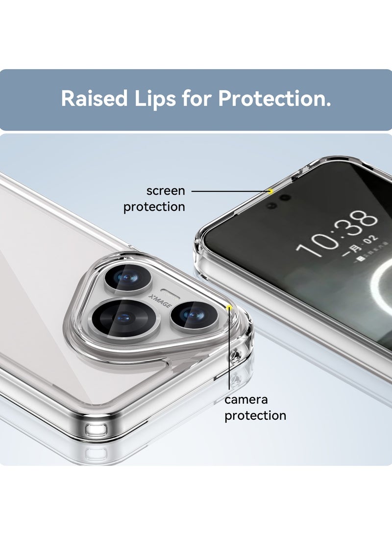 SanHu for HUAWEI Pura 70 Case Cover, High Quality Hard Backplane Soft Border Pure and Bright Comfortable Feel Cell Phone Protective Case for HUAWEI Pura 70, Clear - Image 5