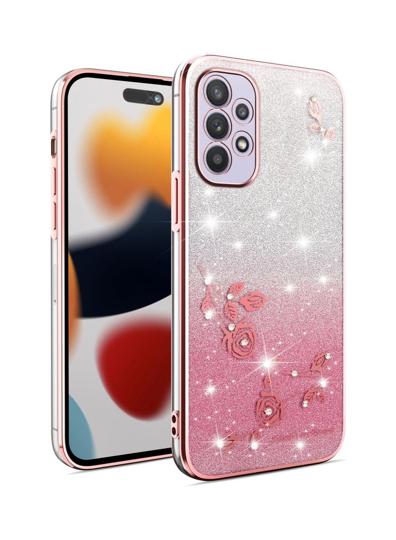 general Case Compatible Samsung Galaxy A32 5G, Shockproof Soft TPU Protective Electroplated Gold Glitter Case, Shiny - Image 1