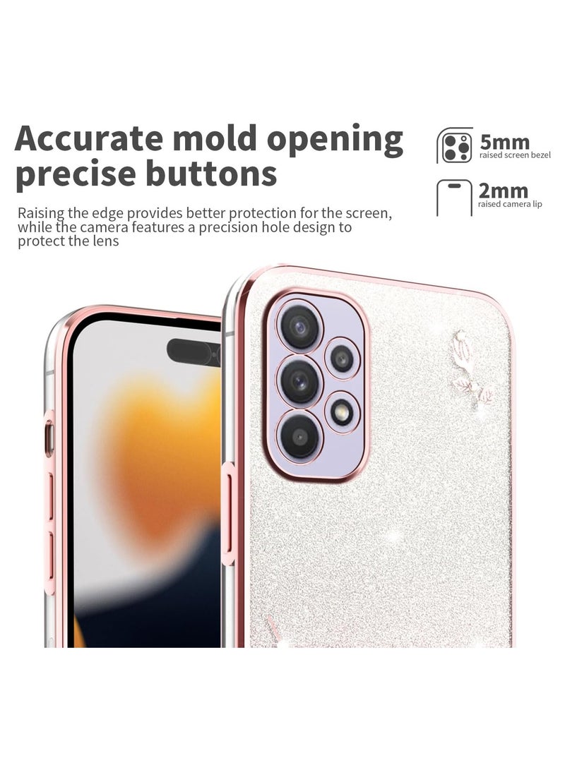 general Case Compatible Samsung Galaxy A32 5G, Shockproof Soft TPU Protective Electroplated Gold Glitter Case, Shiny - Image 5