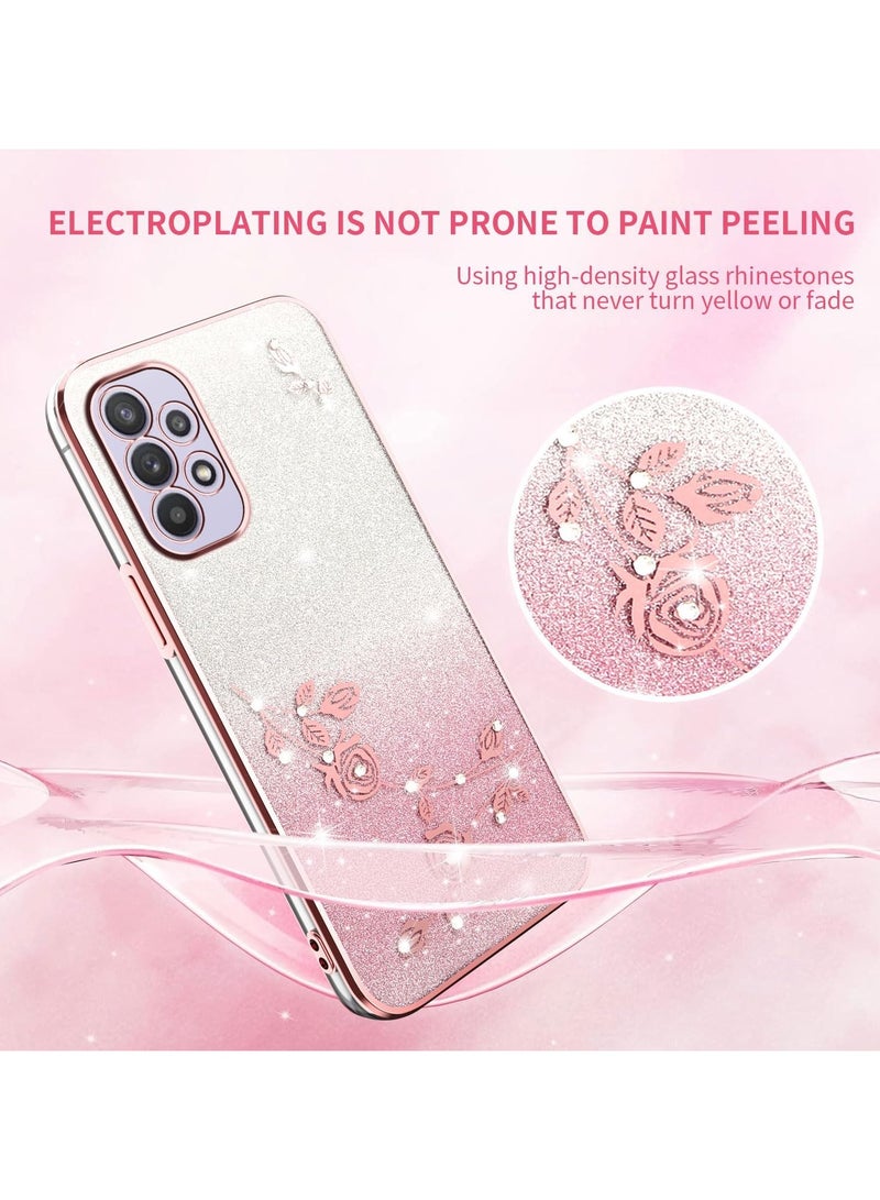 general Case Compatible Samsung Galaxy A32 5G, Shockproof Soft TPU Protective Electroplated Gold Glitter Case, Shiny - Image 4