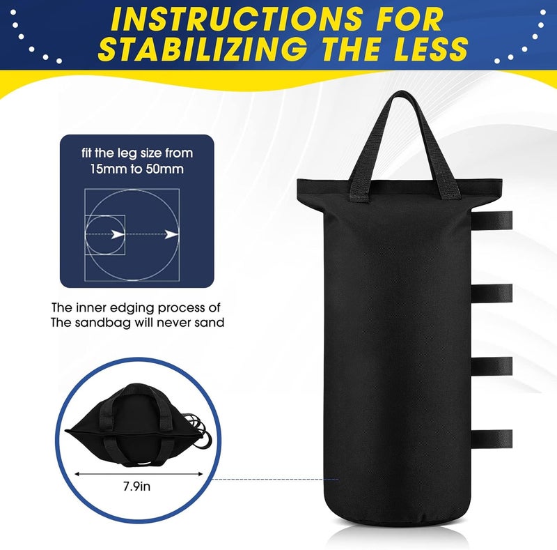 Nuenen Nuenen 20 Pcs Canopy Sand Bags for Weight 560 Lbs Total Heavy Canopy Weights Tent Weights with Shovel for Sandbags Shelter Patio Umbrella Outdoor Instant Canopies Without SandBlack  - Image 5